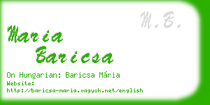 maria baricsa business card