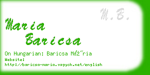 maria baricsa business card